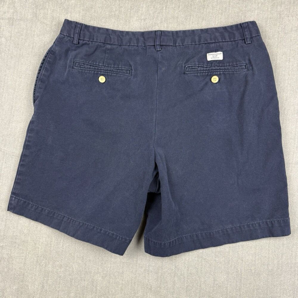 Vineyard Vines Shorts Men’s Size 36 Navy Blue Chino Flat Front 7” Inseam - Picture 2 of 7